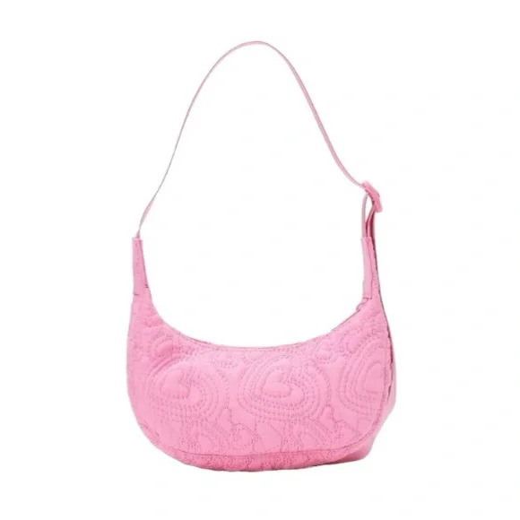 Embroidery Heart Mini Hobo Crossbody Handbag - Picture 7 of 12